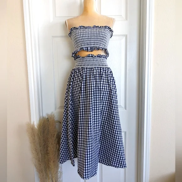 Zara gingham clearance skirt and top